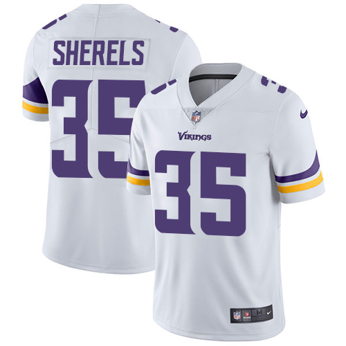 Minnesota Vikings #35 Limited Marcus Sherels White Nike NFL Road Men Jersey Vapor Untouchable->youth nfl jersey->Youth Jersey